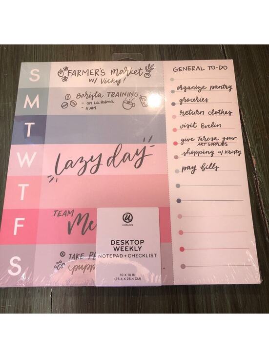 U Brands | Office | U Brands Nwt Desktop Weekly Notepad Checklist X10 ...